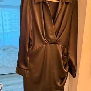 Zara Satin Dress in Kaki size XL